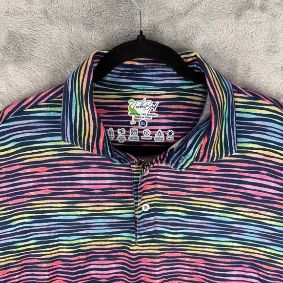 Tailor Byrd Other - Tailor Byrd Men SPF 30 Performance Golf Polo Colorful Geometric Design Size XL